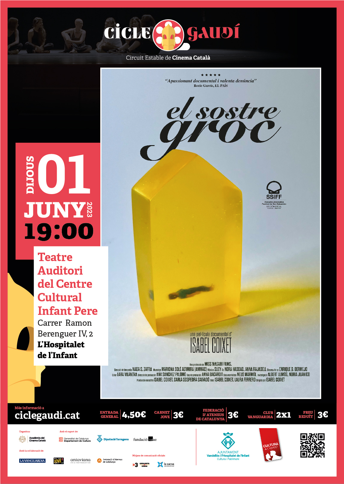 Cinema Cicle Gaudí: EL SOSTRE GROC / 01-06-2023, a les 19.00 h / Teatre Auditori de l'Hospitalet de l'Infant