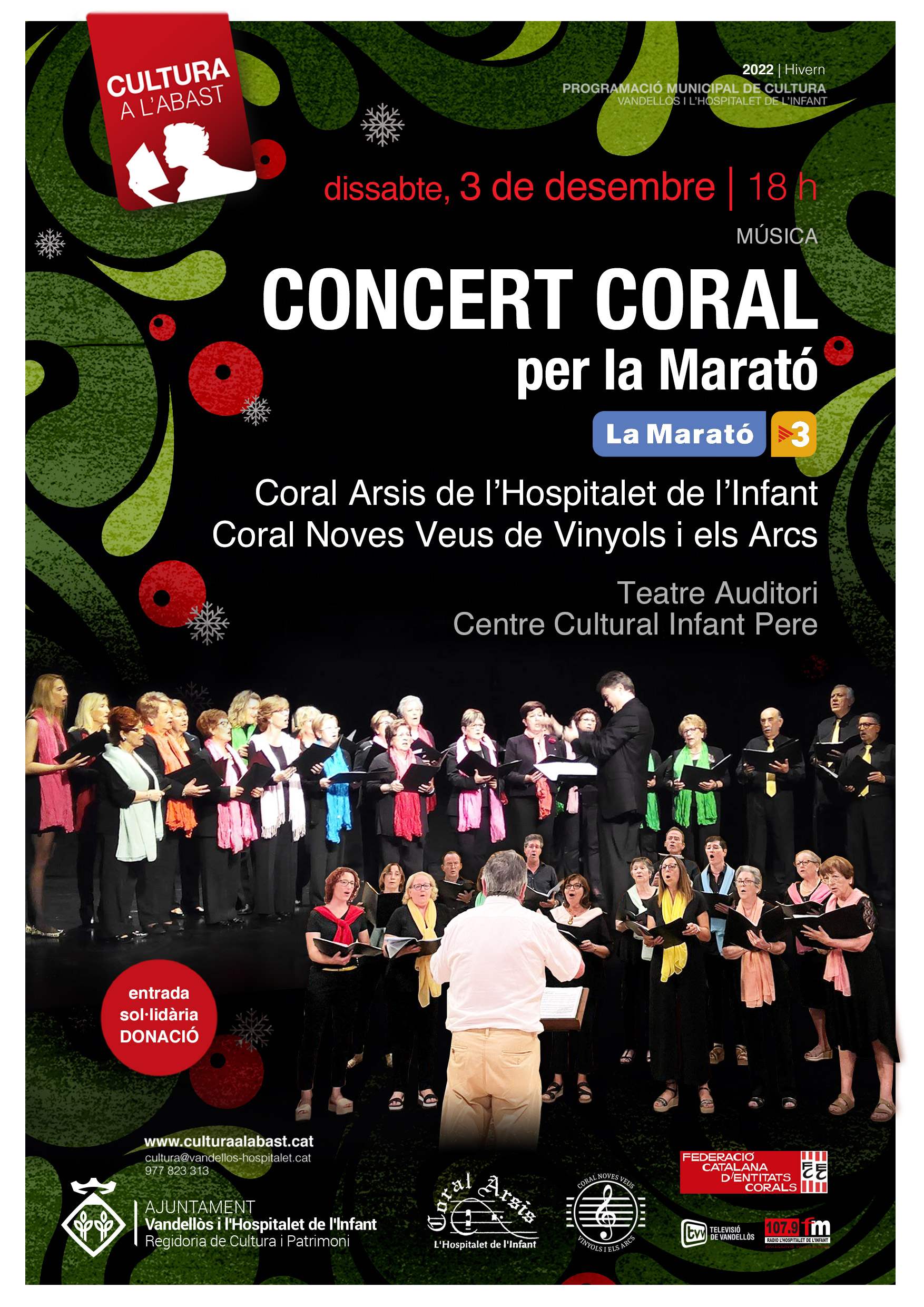 Concert coral per la Marató / 03-12-2022, a les 18 h, a l'Hospitalet de l'Infant