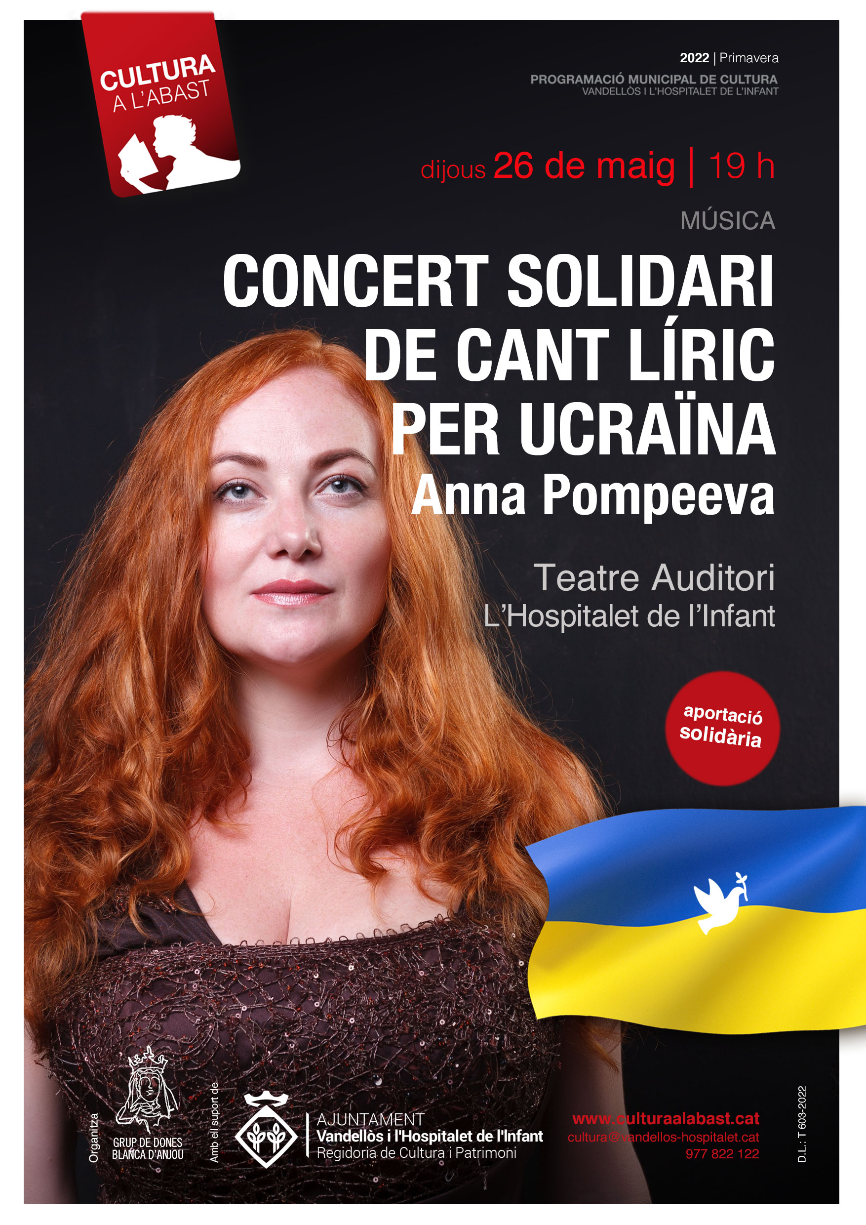 Concert solidari de cant líric per Ucraïna / 26-05-2022, a les 19 h a l'Hospitalet de l'Infant