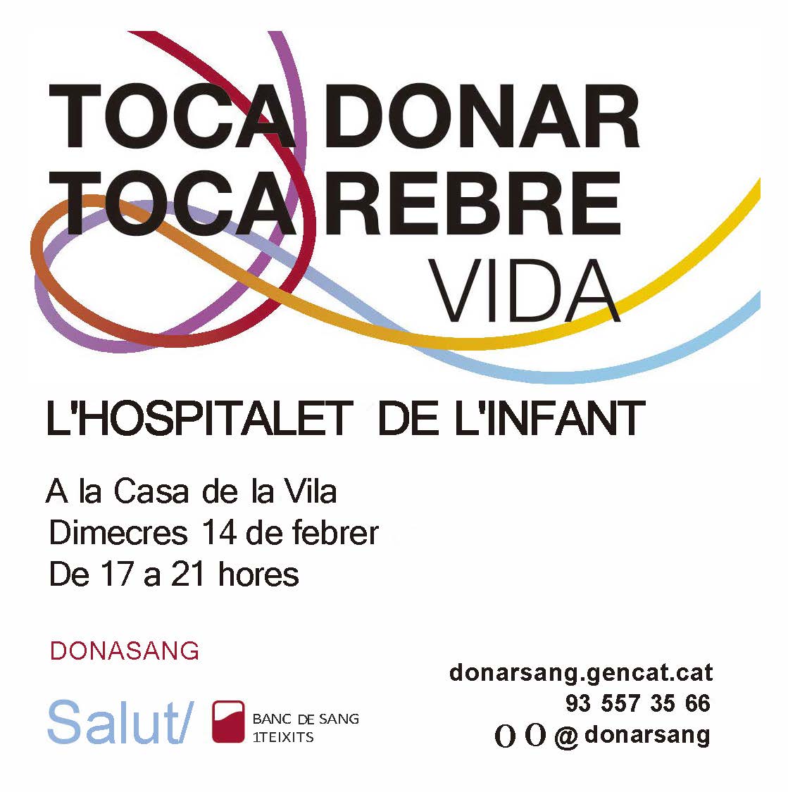 Donació de sang / 14/02/2024, de 17 a 21 h, a l'Hospitalet de l'Infant