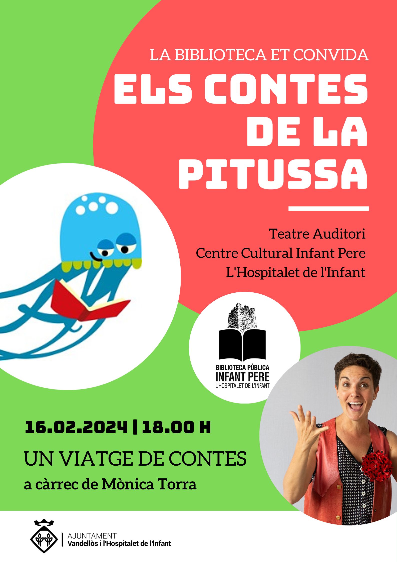 Els contes de la Pitussa: UN VIATGE DE CONTES / 16/02/2024, a les 18.00 h / Teatre Auditori de l'Hospitalet de l'Infant
