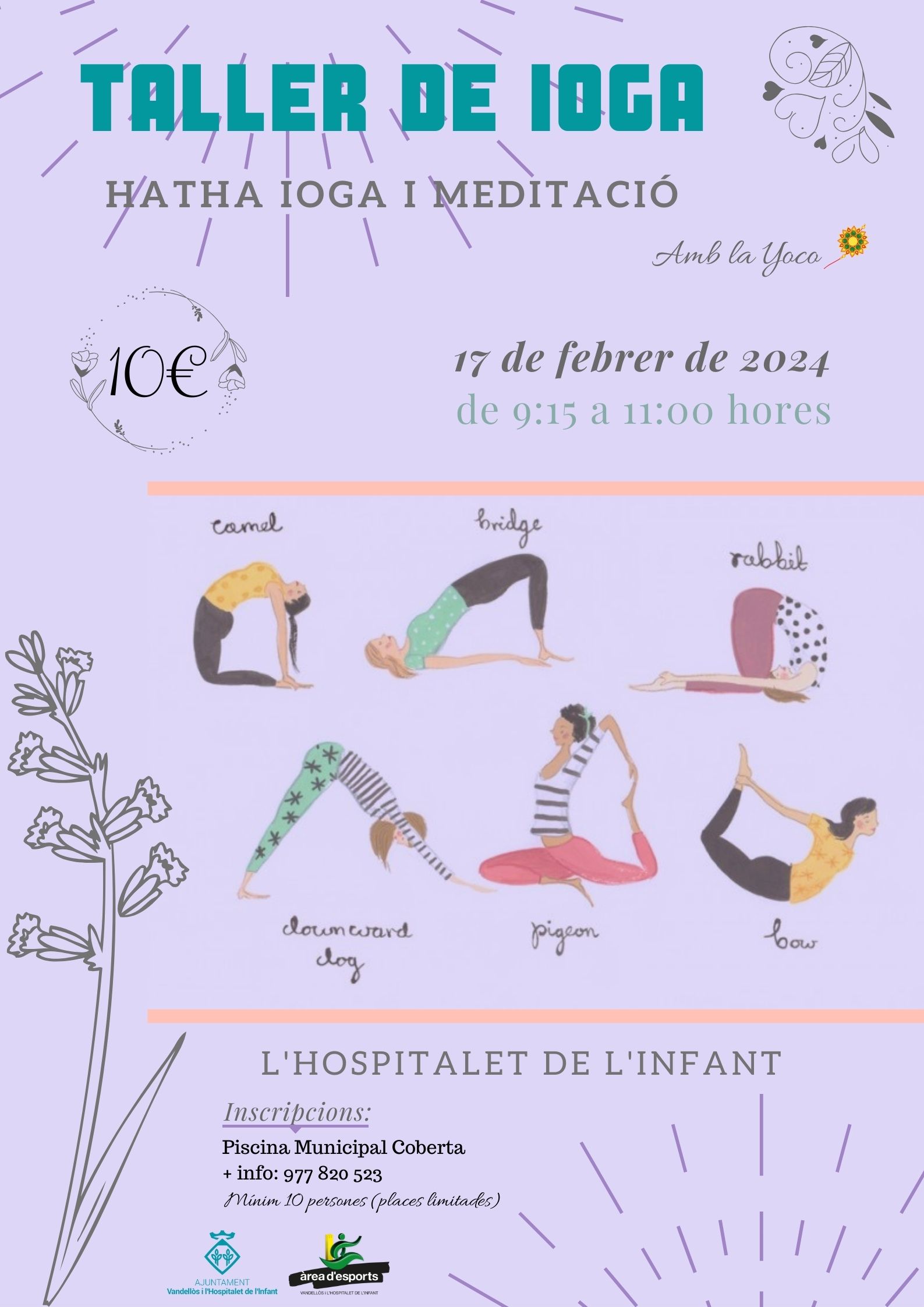 Taller de ioga / 17/02/2024, de 9:15 a 11 h, a l'Hospitalet de l'Infant