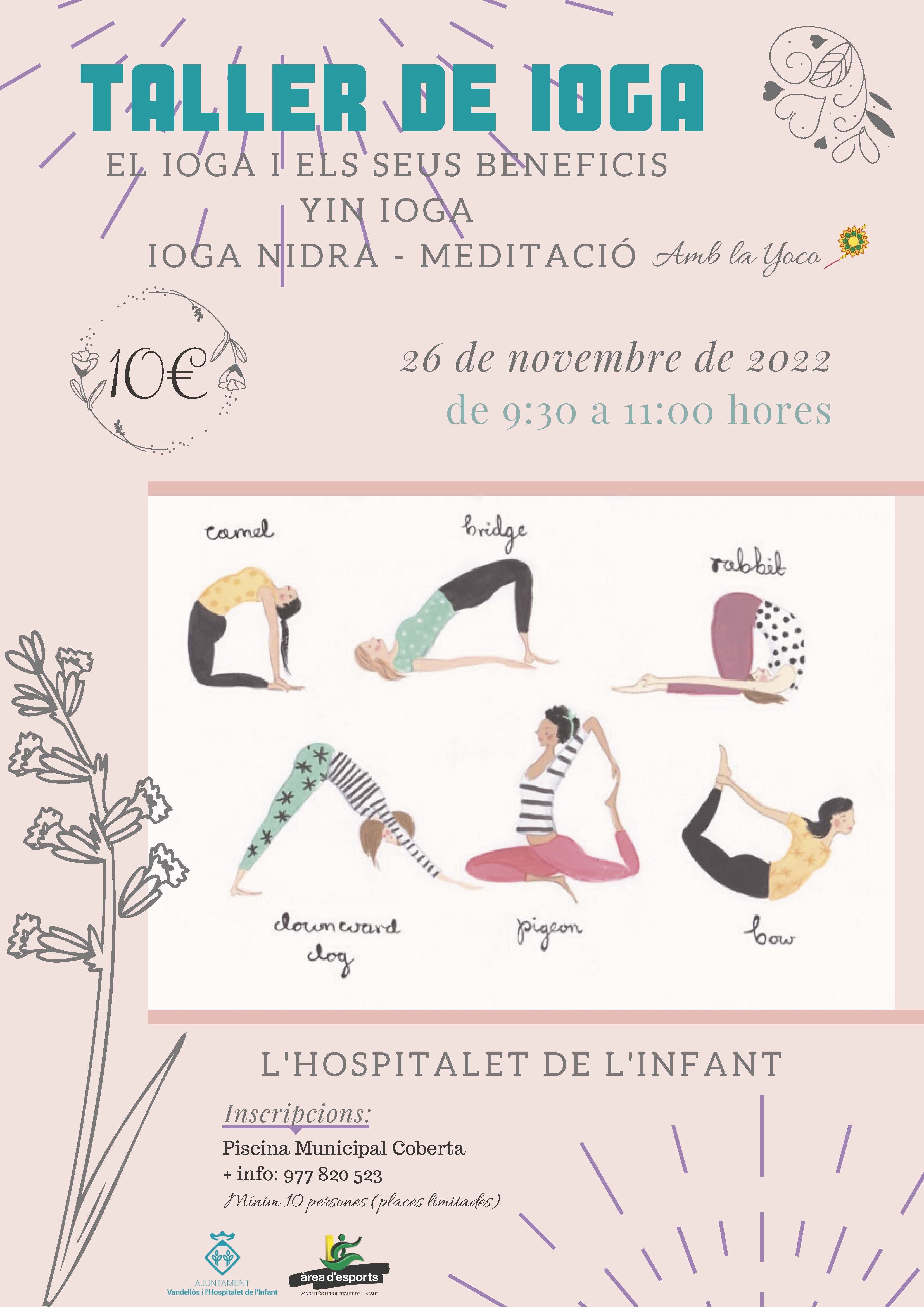 Taller de ioga / 26-11-2022, a les 9.30 h, a l'Hospitalet de l'Infant