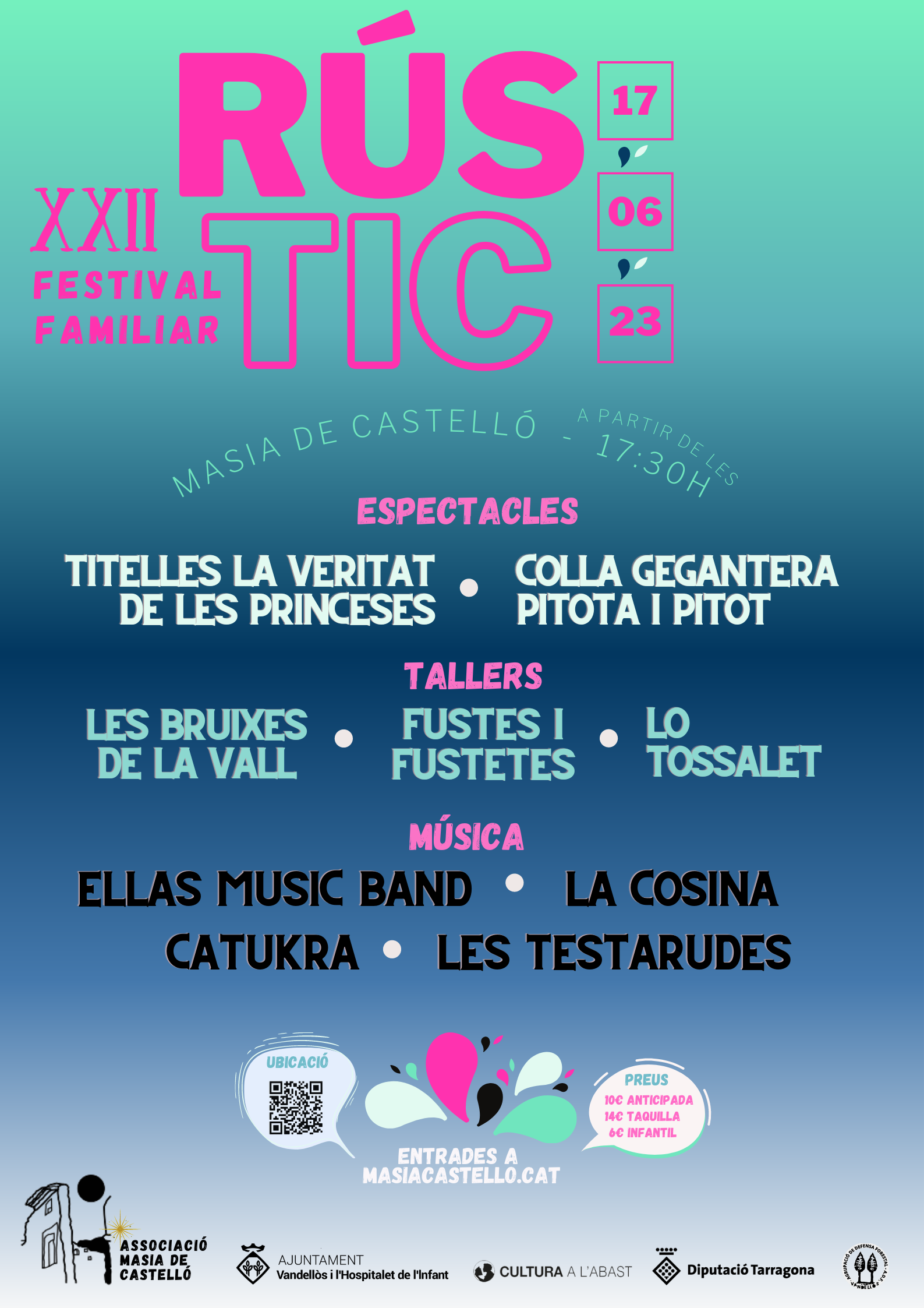XXII Rústic Festa / 17/06/2023, a partir de les 17:30 h, a la Masia de Castelló