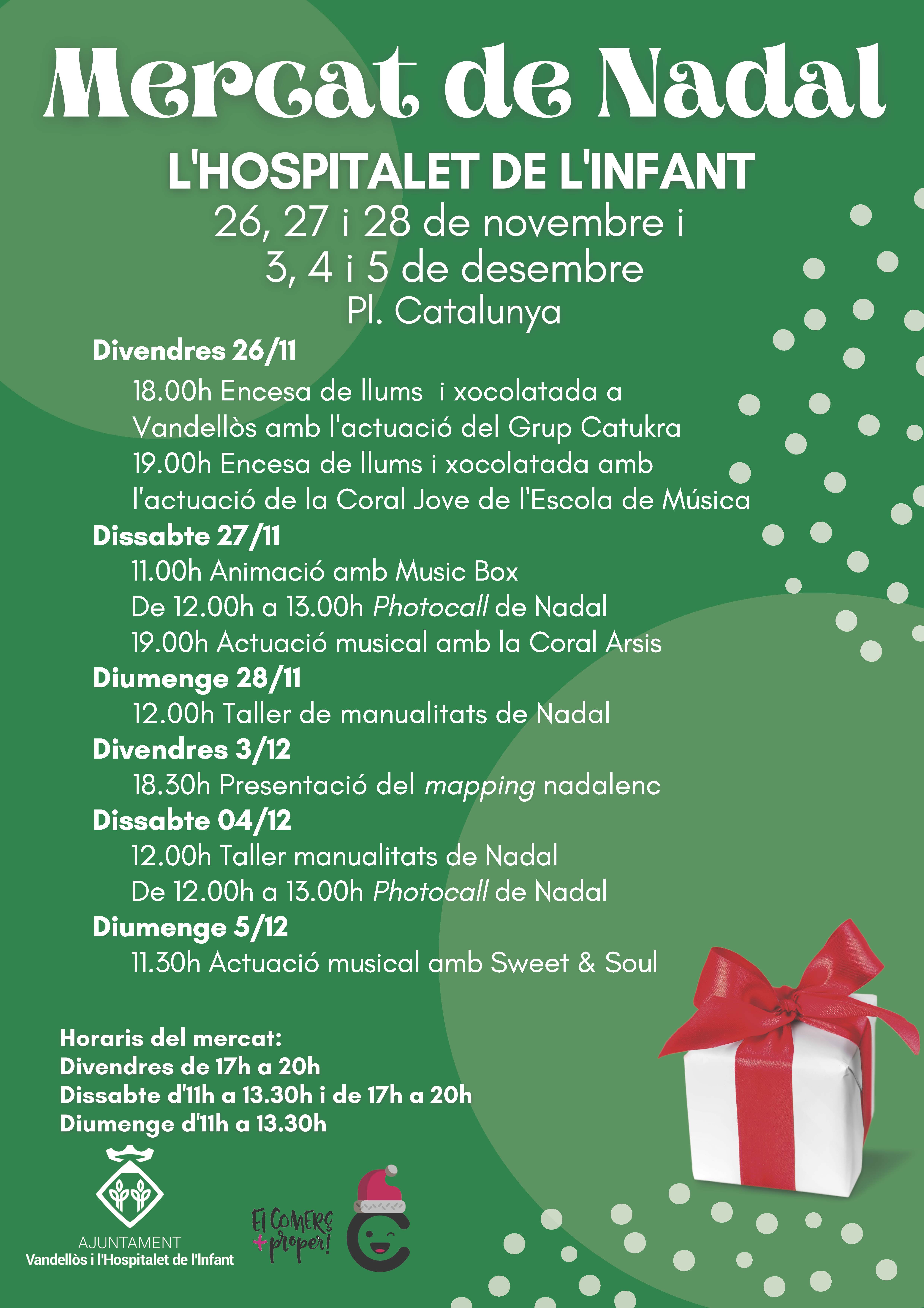 El Mercat de Nadal de l’Hospitalet de l’Infant s’obrirà aquest divendres 26 de novembre