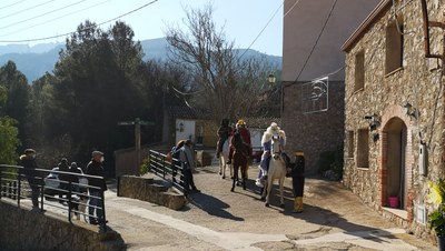 Els Reis Mags, muntats a cavall, a Masboquera, l'any passat.