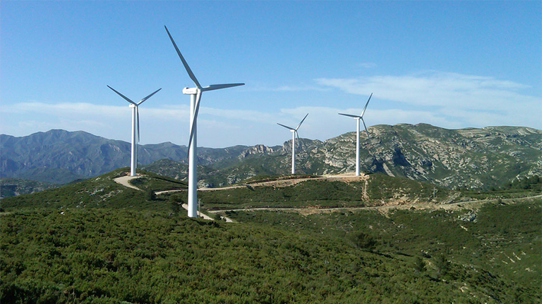 Imatge simulada del parc eòlic que es vol construir