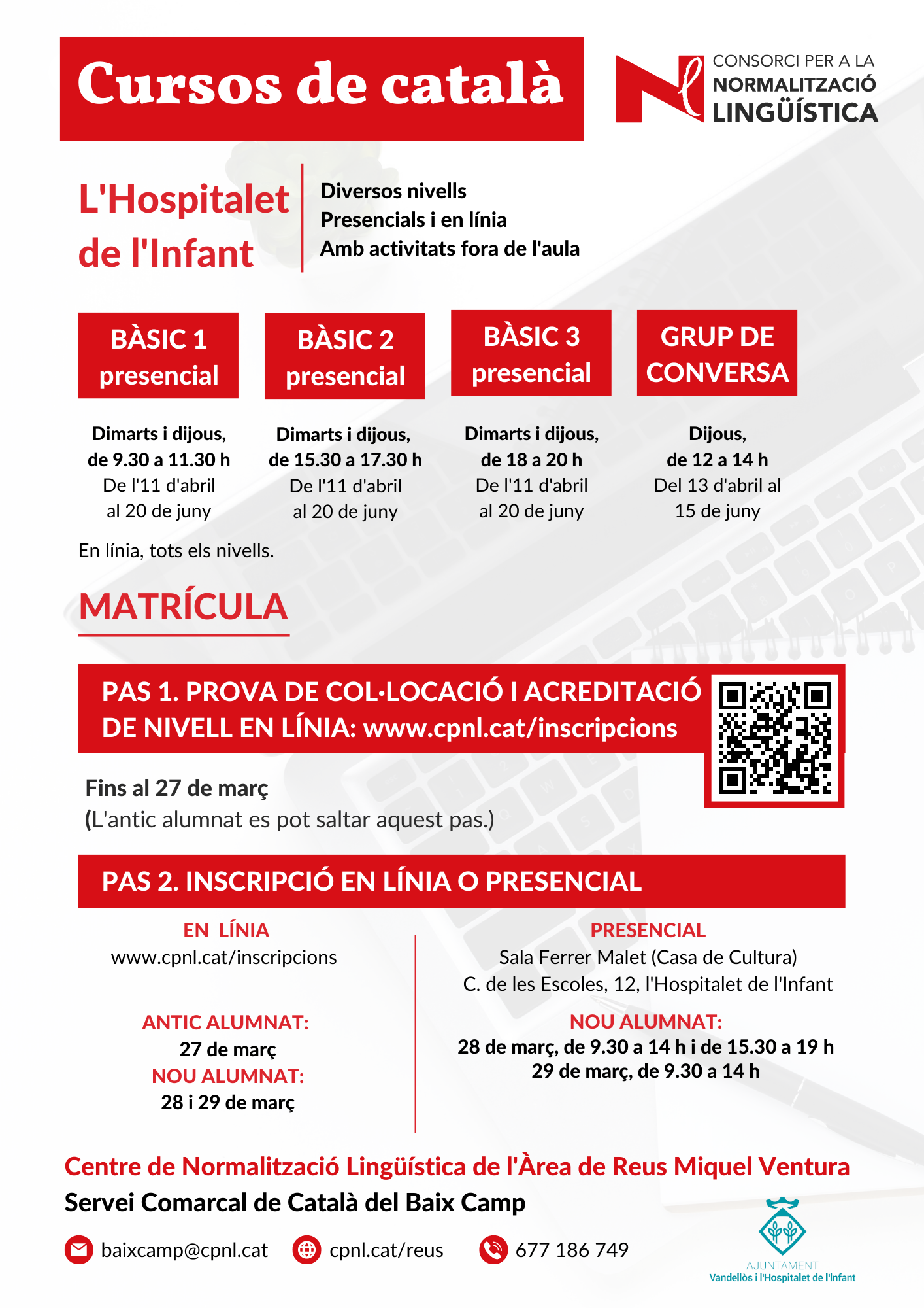 Nous cursos de català a l’Hospitalet de l’Infant