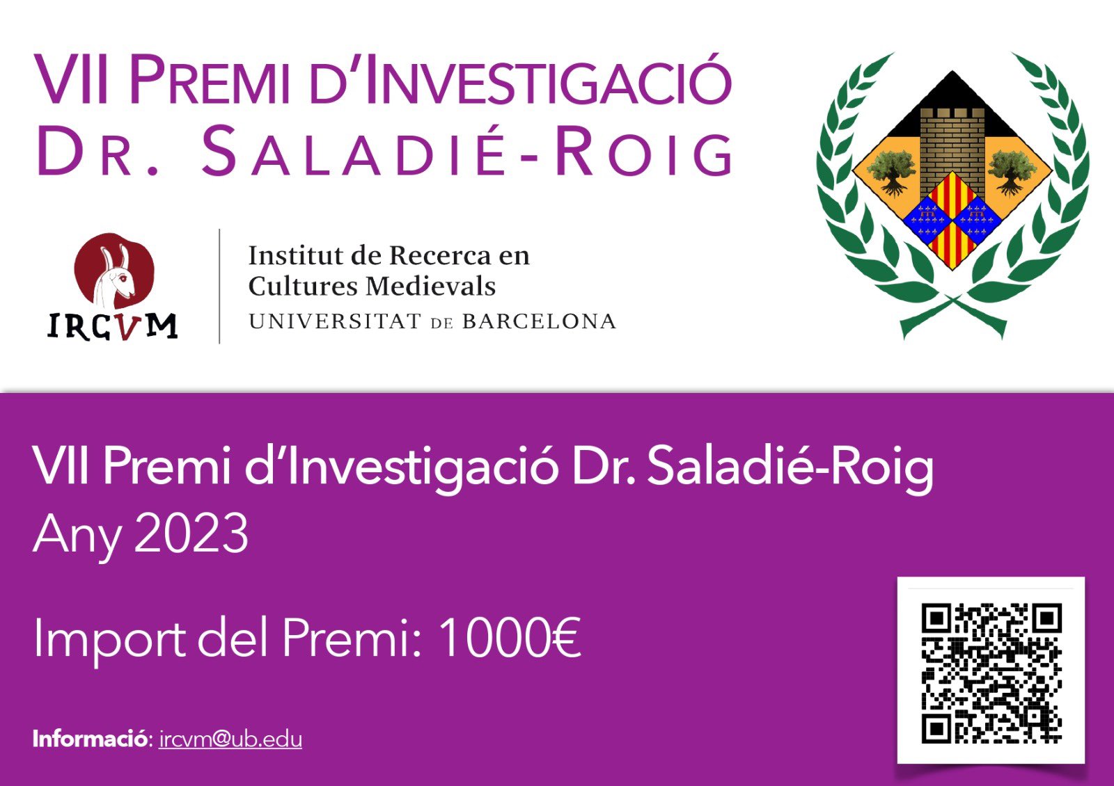 Oberta la convocatòria per al VII Premi d'Investigació Dr. Saladié-Roig