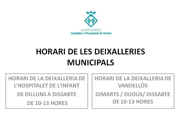 Horari de les deixalleries