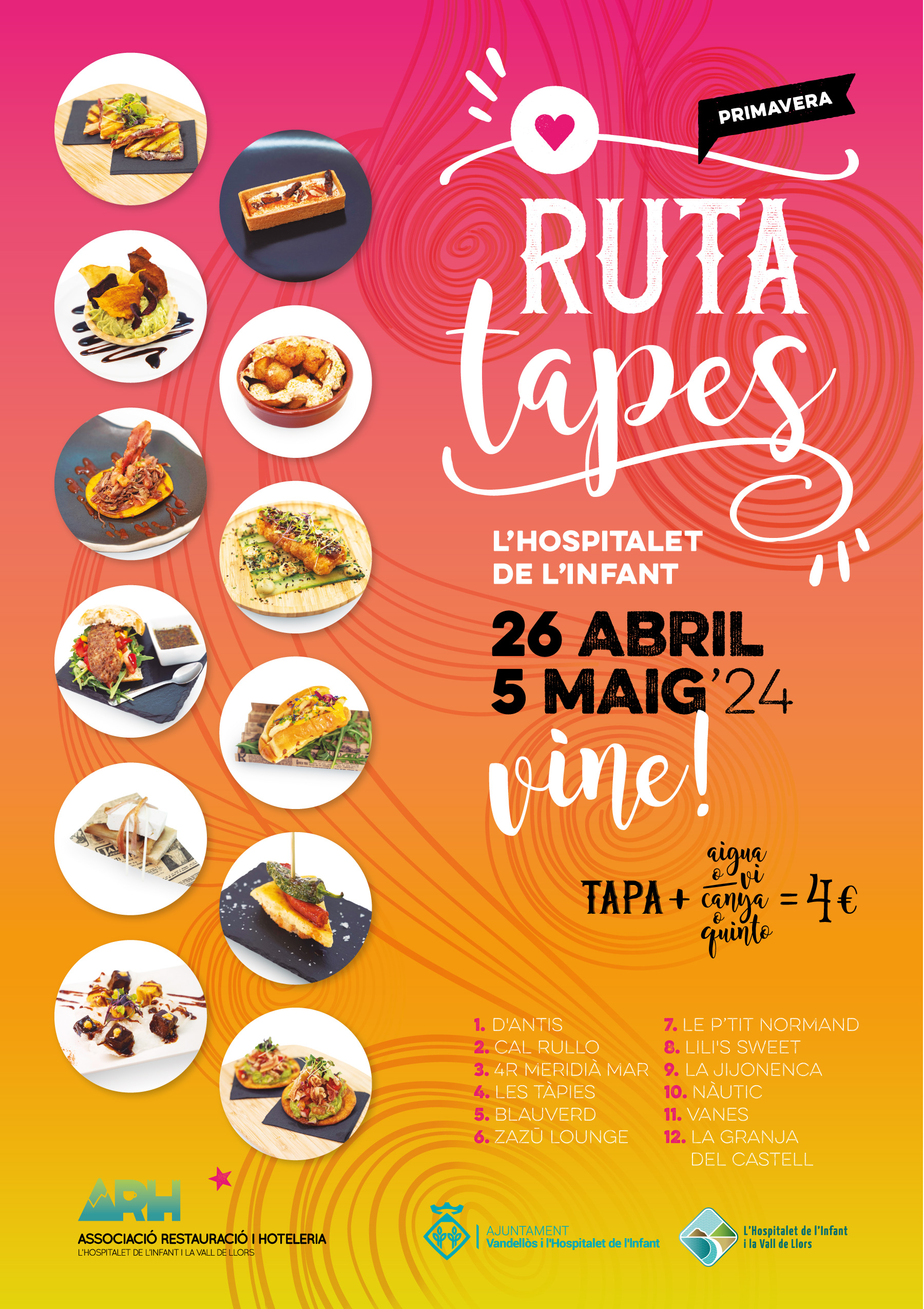Dotze bars i restaurants participaran en la 8a Ruta de tapes de l’Hospitalet de l’Infant