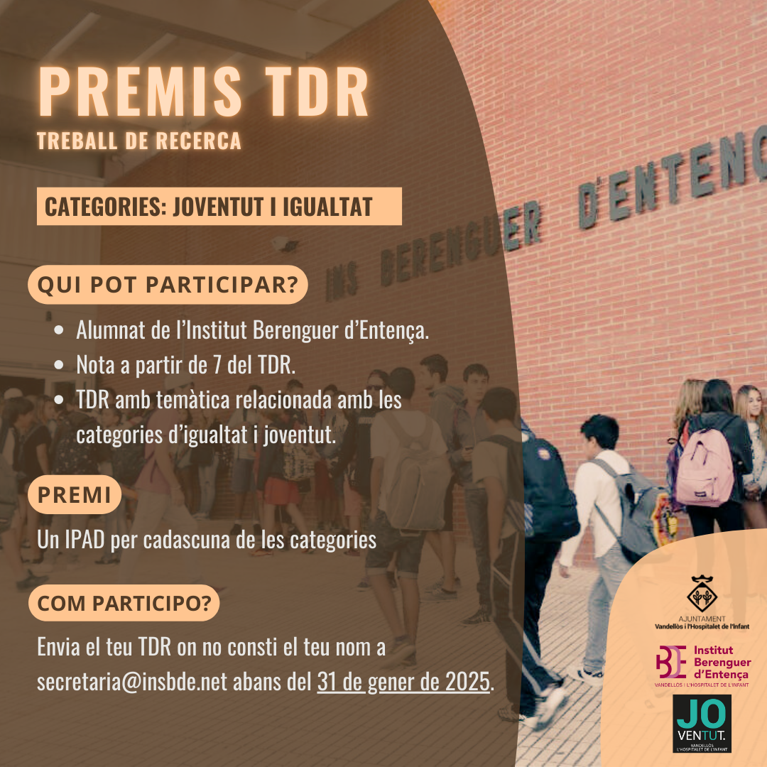 L’Ajuntament de Vandellòs i l’Hospitalet de l’Infant crea uns premis per promoure treballs de recerca relacionats amb la perspectiva de gènere i la joventut