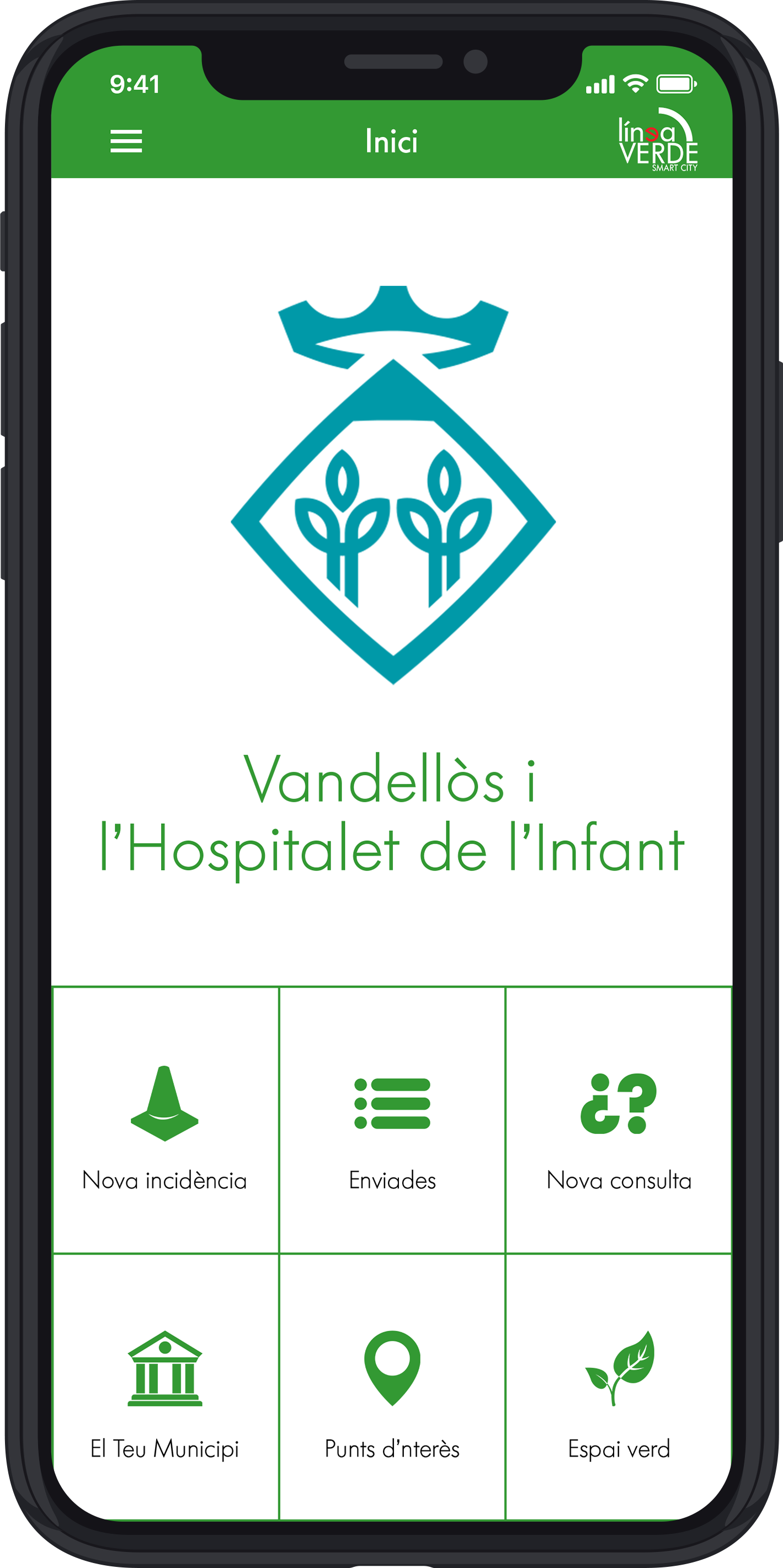 Imatge del servei Línea Verda en el mòbil