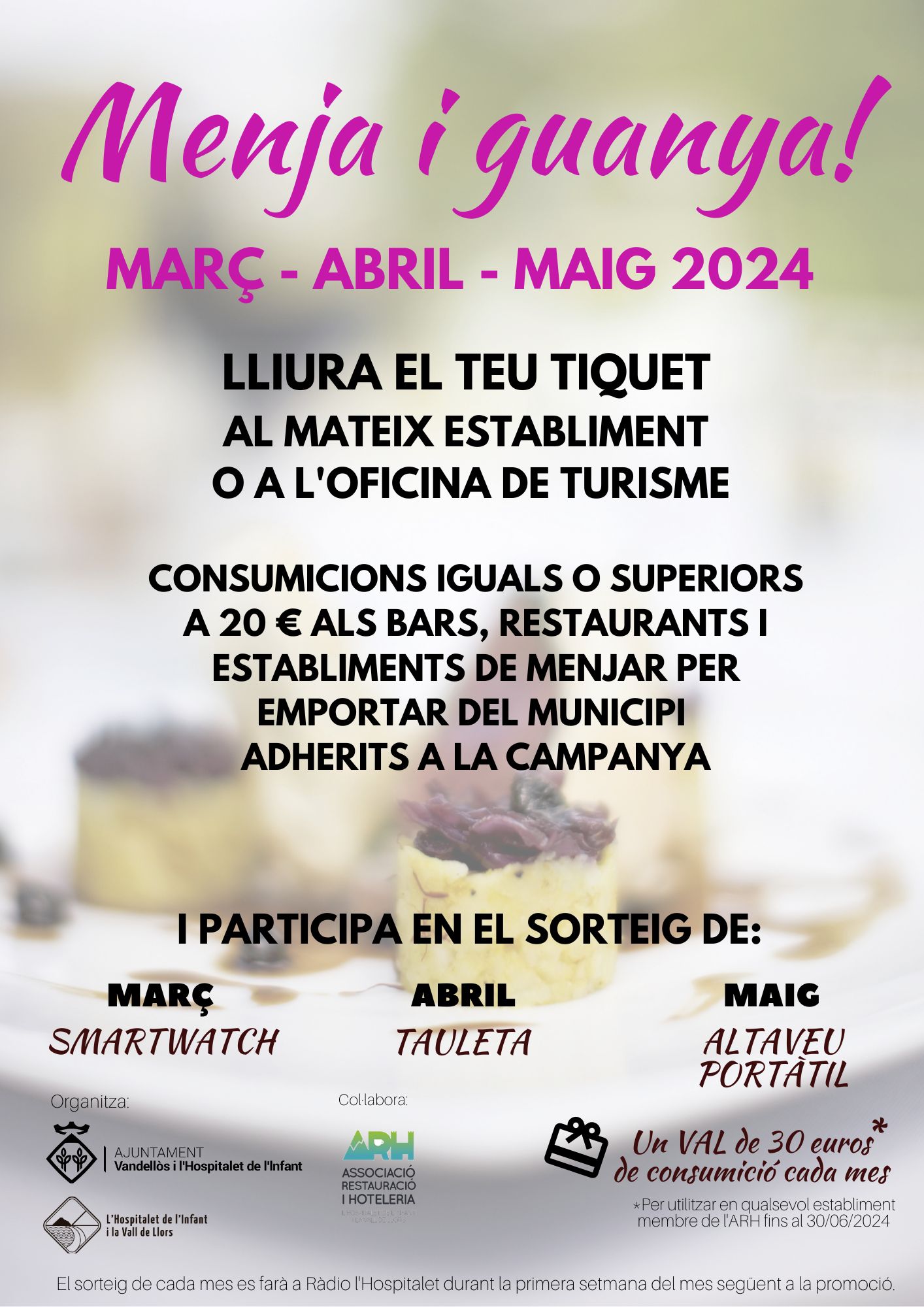 Menjar als establiments de restauració de Vandellòs i l’Hospitalet de l’Infant pot tenir premi