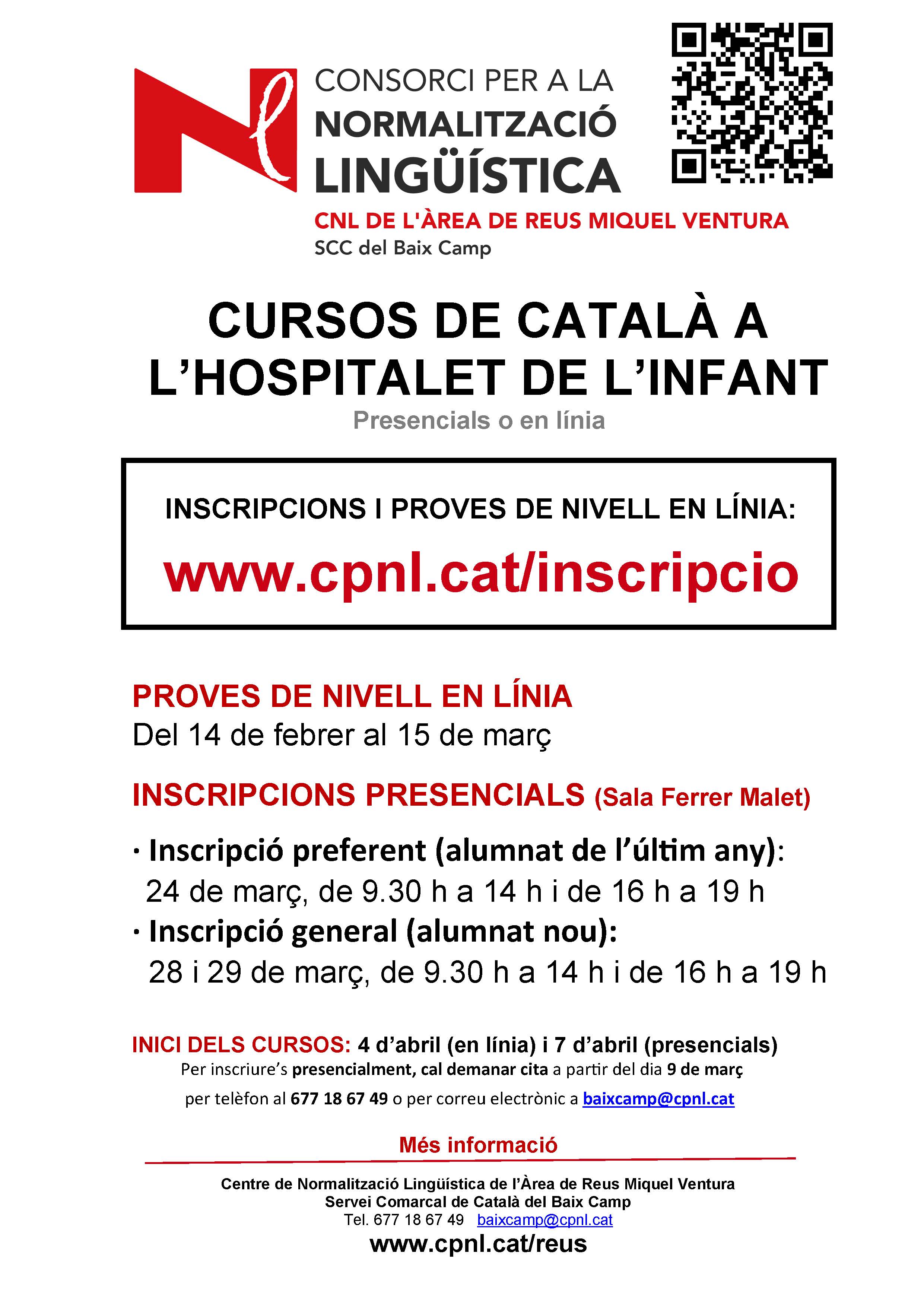 Nous cursos de català a l’Hospitalet de l’Infant