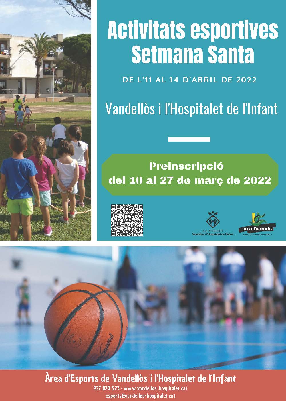 Oberta la preinscripció a les activitats esportives que ofereix l’Ajuntament de Vandellòs i l’Hospitalet de l’Infant per Setmana Santa