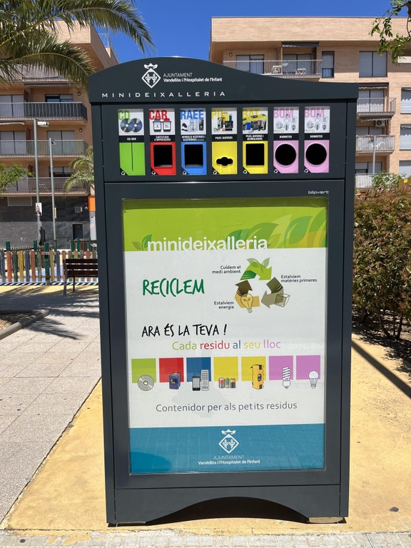 Les minideixalleries tenen 7 dipòsits per 7 tipus diferents de residus
