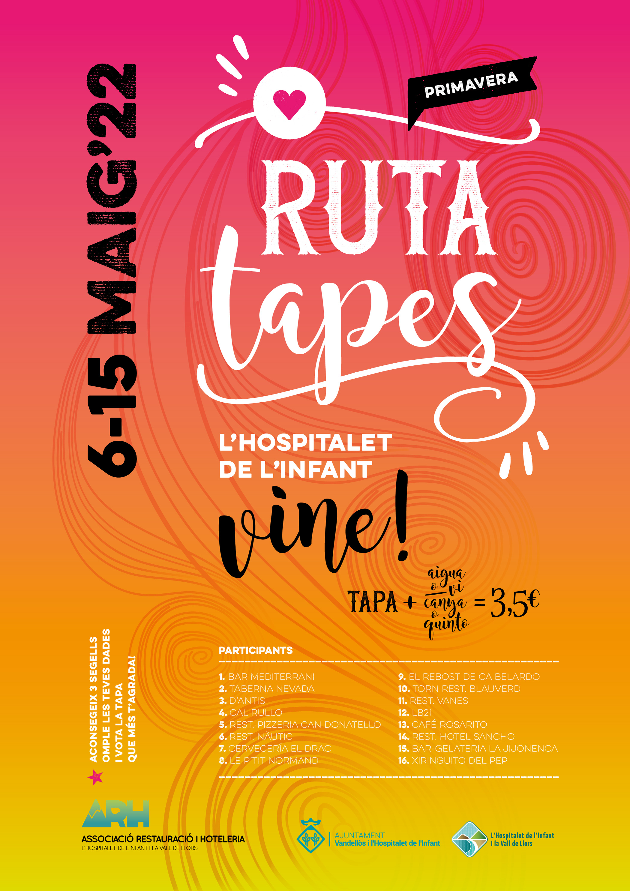 Setze bars i restaurants participaran en la 6a Ruta de tapes de l’Hospitalet de l’Infant
