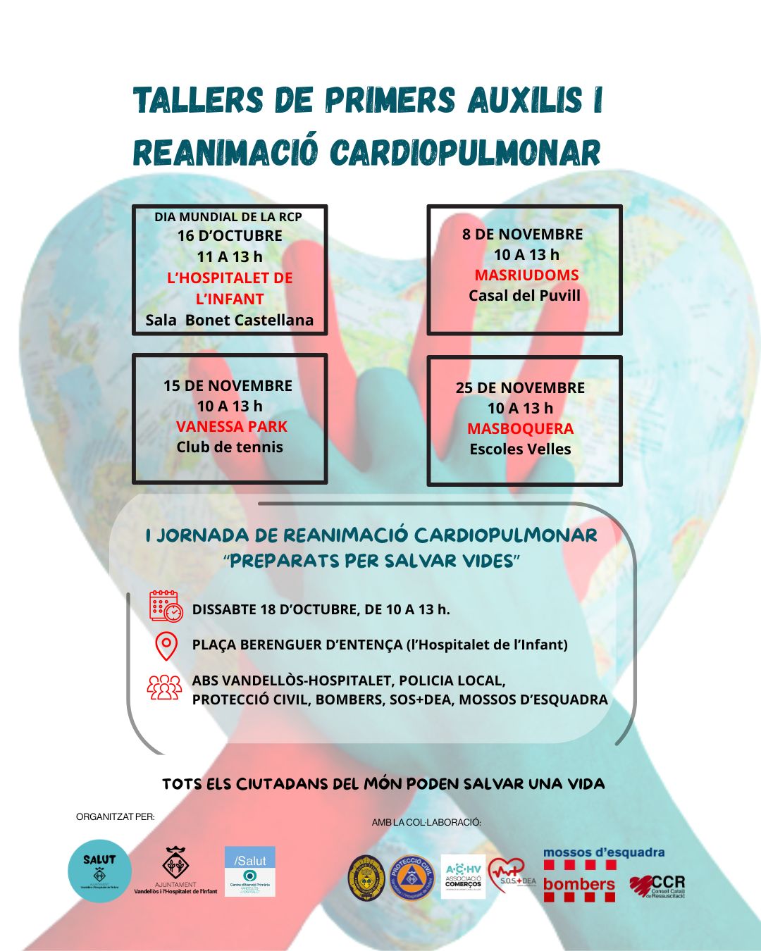 Tallers i una jornada oberts a la ciutadania per fer de Vandellòs i l’Hospitalet de l’Infant un municipi cardioprotegit