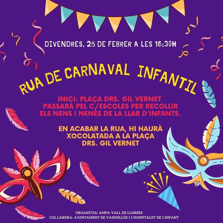 Cartell dels actes organitzats per l'AMPA Vall de Llorers a Vandellòs