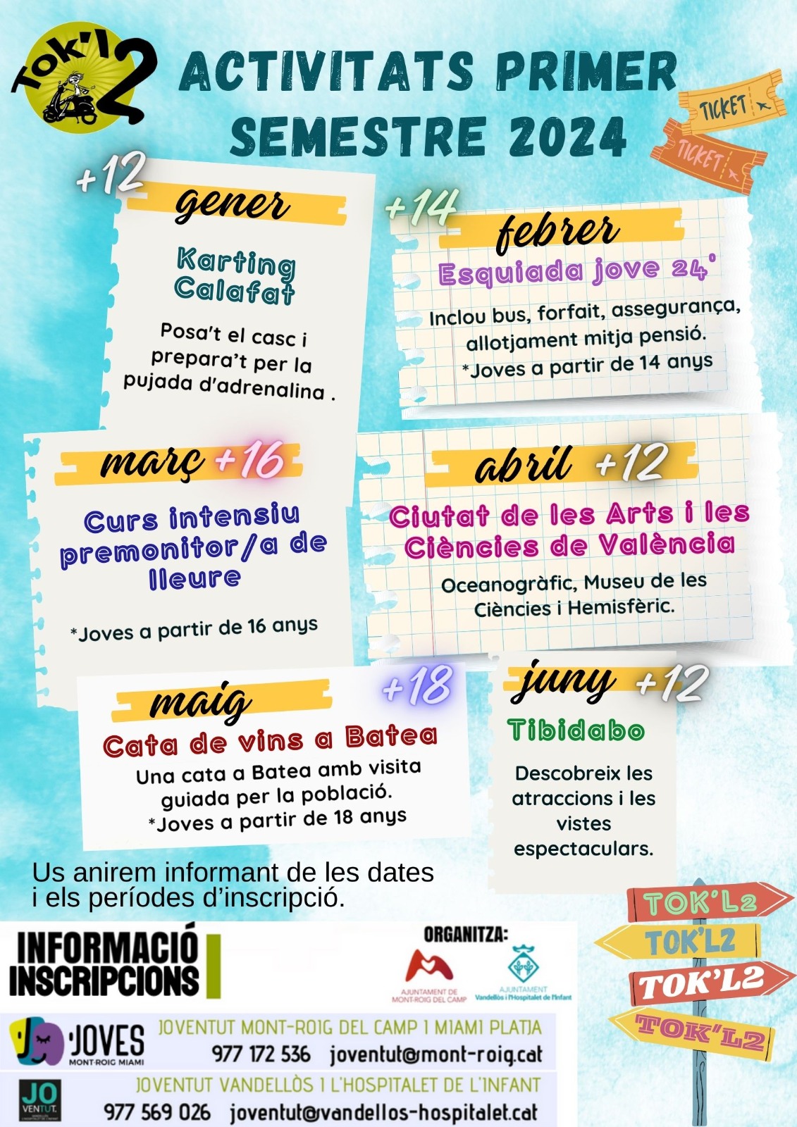 Nou programa Tok’l 2 per als joves de Vandellòs i l’Hospitalet de l’Infant i Mont-roig del Camp i Miami Platja